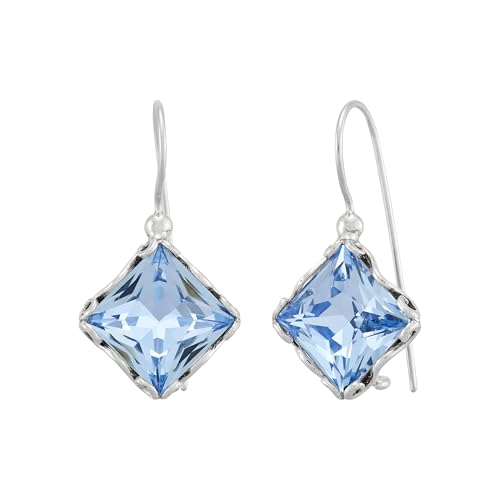 Silpada 'Cooling Effects' Sterling Silver Blue Crystal Drop Earrings