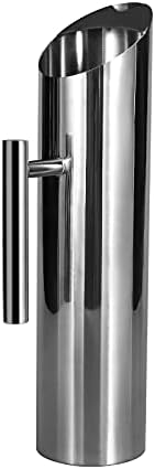 Stainless Steel Alkaline Water Pitcher Carafe Water Jug with Ice Guard 70oz 2L Chrome Plated Mirror Finish…