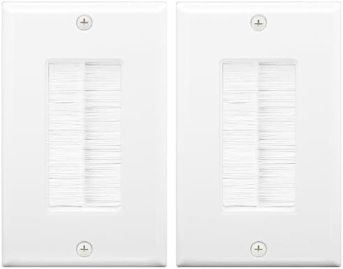 VCE Brush Wall Plate Cable Pass Through, Single Gang Decorator Wa...