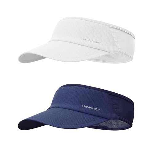 Image of Sport Sun Visor Hat for Women Men - Lightweight Stretchy Polyester Spandex Quick Dry Sweatband Wrinkle Resistant