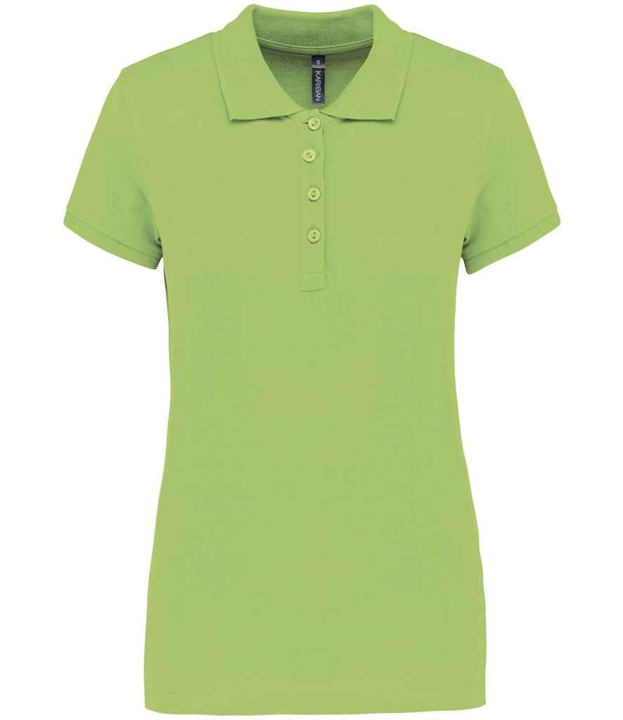 COOZO Ladies Short Sleeve Pique Polo Shirt - Lime Green - M