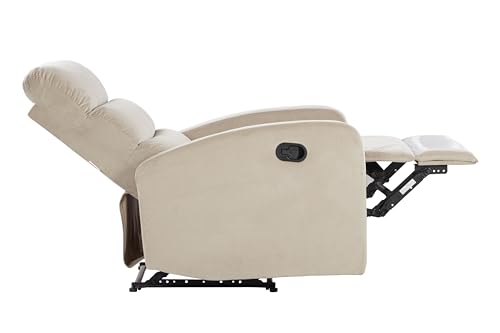 Image of Urban living - Monaco Single Seater Fabric Manual Recliner | 1 Seater Sofa | Single Sofa Recliner | 1 Seater Chair Sofa | 1 Year Warranty | Beige