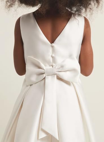 Elegant Satin Bow-Knot Tutu Dress for Girls Flower Girl Dress for Wedding Formal Party4