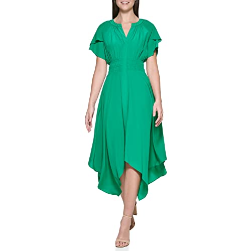 Kensie Women's Dress Woven, Notch Neck, Flutter Sleeve, Green, 4 at Amazon  Women's Clothing store