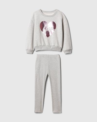 Image of GAP Kids Infants' Heathered Sweatshirt and Track Pants Set, Grey,6-12M