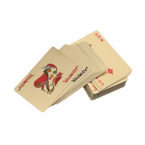 Abaodam 3stücke Goldene Spielkarten Vergoldete Pokerkarten Für Und Freundesabende Wasserfest Und Langlebig Für Spielabende Sammlerstück – Bild 4