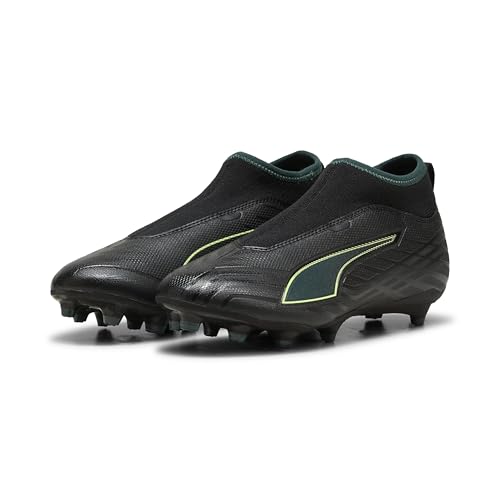 Puma Ultra 6 Match+ LL FG/AG Jr Zapatillas para Unisex-Adulto, Negro y Verde, 22.0 cm