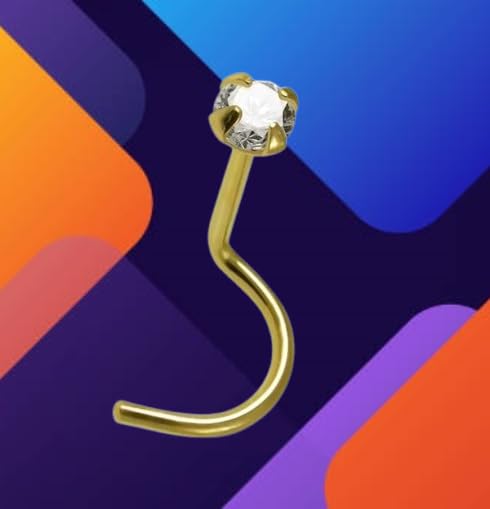 Body Piercing I Nose Pin I Echtgold 750 mit echtem Diamanten I Maße: 0,6 x 6 x 1,4 mm I Die Echtheit des nebenstehend beschriebenen Artikels wird hiermit garantiert I POLI-45061-6 I