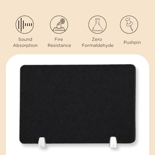 Image of Timber Acoustics Acoustic Desk Divider | Reduce Noise And Visual Distractions | Privacy Panels For Office - Classroom Soundproofing | Table Mounted (16 inch x 24 inch) (Black, Set of 6)