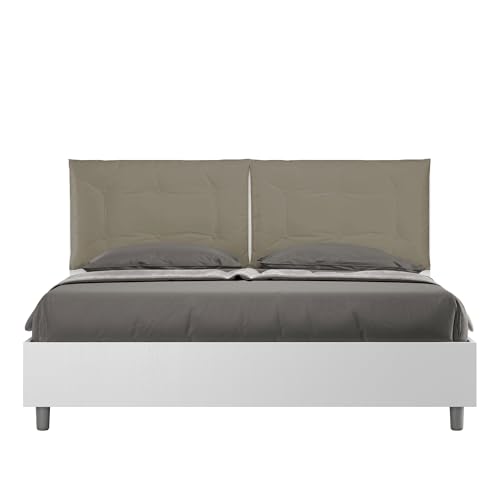 ITYHOME Letto Matrimoniale Contenitore Doppia Alzata 160x190 Bianco...