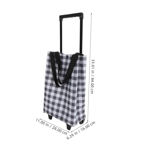 Faltbarer Einkaufstrolley mit Teleskopgriff und Rädern, wiederverwendbare Einkaufstasche für Lebensmittel, leicht, tragbar, ideal für Einkäufe und Besorgungen – Bild 3