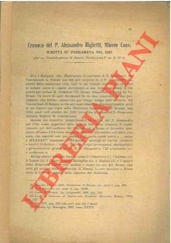Cronaca del P. Alessandro Righetti, Minore Conv. Scritta su pergamena ...