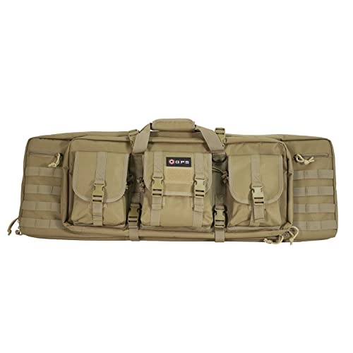 G. Outdoor Products G.p.s. 36" Double Soft Rifle Case - 36" L X 12.75" H X 9" W | Adjustable Durable Convenient Shooting Gear Storage W/Molle, Tan #TOP5