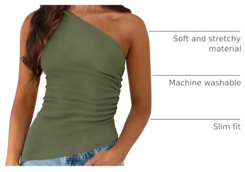 Image of PRETTYGARDEN One Shoulder Summer Tops for Women
