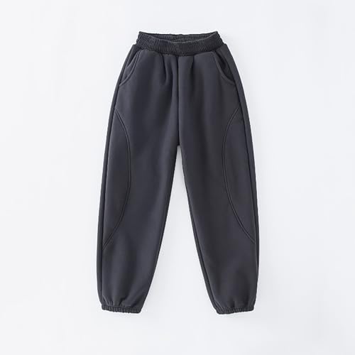 Boys Fleece Sweatpants Fall Casual Jogger Active Pants with Pockets Winter Pull-on Elastic Trousers2