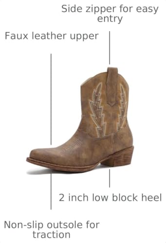 Image of GLOBALWIN Cowboy Boots For Women Short Ankle Boots