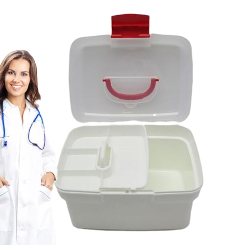 Genérico Caja De Medicamentos | Organizador De Botiquín De Salud - Gran Capacidad Tapa Con Cierre Maletín Vacío Contenedores De Almacenamiento De Medicamentos Para Hogar Coche Dormitorio