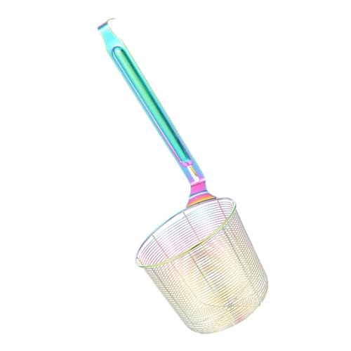 INOOMP Cucharón Colador Inoxidable con Mango Antideslizante para Fideos y Pasta Diseño de Fina para Cocina y Freír
