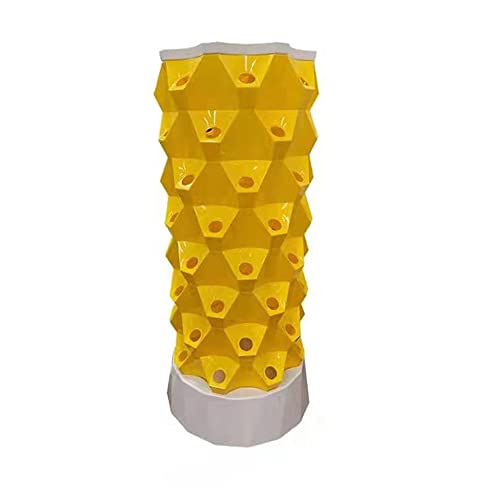 ZCBYBT Hydroponics Growing System Vertical Tower Hydroponic Kit Gardening System with 80 Grow Sites, for Fruit Vegetable Plant Flower,Yellow