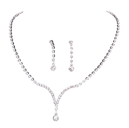 Preisvergleich Produktbild TreasureBay Elegante Kristall Strass Exklusive Brautschmuck Halskette und Ohrringe, BA1524TB
