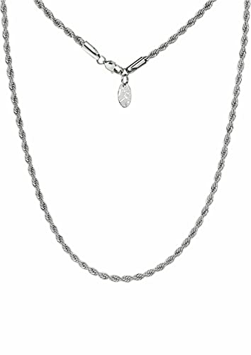 Forge & Foundry Men's 3mm Polished 316L Solid Stainless Steel Chain | Men’s Layering Necklace | “Martel” | Refined Hand-Crafted Jewelry, Designed by Jewelers, Forged for Men