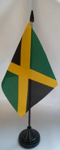 Pack of 12 Jamaica Jamaican 4" x 6" Desktop Table Flags With Sticks & Bases