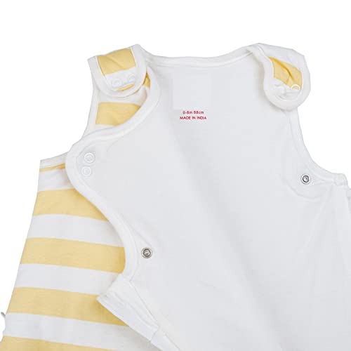 Image of Pure Cotton Baby Sleeping Sack Bag, Baby Sleeping Pod, Inverted Zipper, Snap Buttons, Inner Padding Filling
