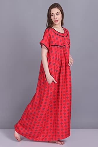 Image of Women's Alpine Mix Print Maxi Nightgown