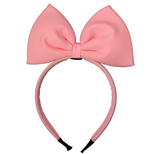 7Rainbows 6.5" Bow Headbands for Women and Girls Perfect Hair Accessories for Party and Cosplay (Pink)