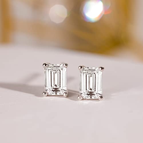 EAMTI 1 Carat 925 Sterling Silver Cubic Zirconia Stud Earrings for Women CZ Stud Small Cute Earrings Hypoallergenic2