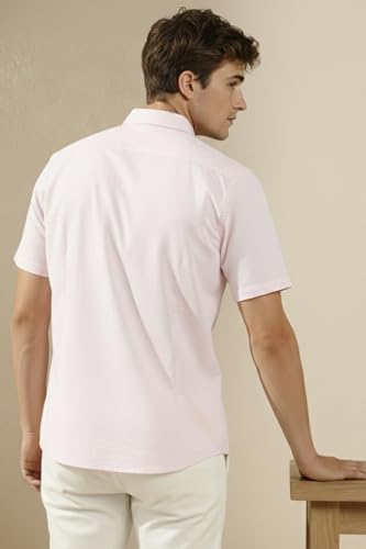 Image of Allen Solly Men's Linen Casual Shirt | Solid | Half Sleeve | Breathable Premium Linen | Summer & Vacation Wear