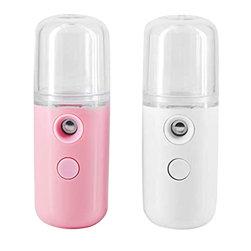 LAANCOO Nano Gesichtsspray Mini Handy Nebel Feuchtigkeitsspendende Erfrischendes Sprühgerät USB Wiederaufladbar für Hautpflege Make-up Wimpern Reisen (2 STÜCKE) Nano-Nebelsprühgerät Cover