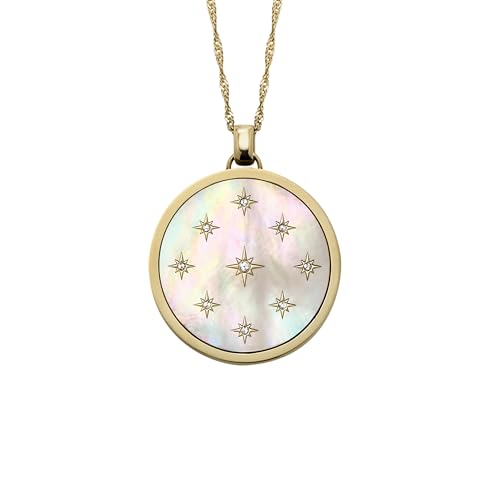 Image of Fossil Women's Gold-Tone Stainless Steel Pendant Chain Necklace for Women