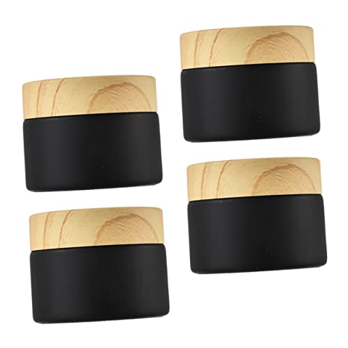 Vaguelly 4 Piezas Botella Cosmética Contenedores Vacios Redondos Mini Botellas De Loción Dispensador Pequeña Botella Botellas De Perfume Portátiles Recargables Equipo Black El Plastico