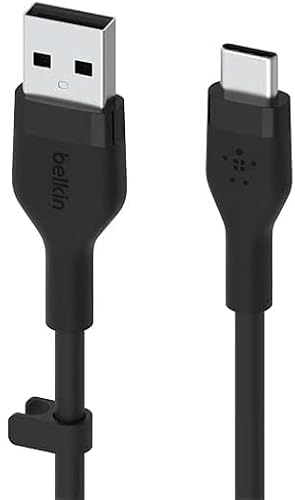 Belkin USB-A to USB-C シリコンケーブル iPad mini/iPad Pro/iPad Air/Galaxy/Androidスマートフォン対応 高耐久 USB-IF認定 1メートル ブラック BOOST CHARGE↑Flex CAB008bt1MBK