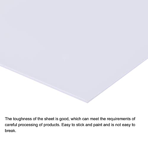Image of MECCANIXITY White ABS Plastic Sheet 10x8x0.04inch for Building Model, DIY Crafts, Panel, Pack of 2
