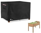 Alickwang Outdoor Raised Garden Bed Cover,Heavy Duty 600D Waterproof Elevated Wood Planter Box Stand Cover for Winter,48" L x 24" Wx 30" H Inch(Black,Covers Only)