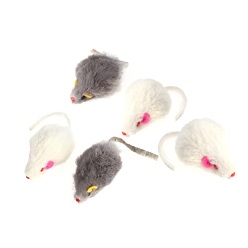 DINHEAROM 5pezzi Giocattoli Per Gatti Pile Da Topini Interattivi Colorati Per Gioco e Danni Mobili e Pavimenti Adatto Per Gattini e Gatti Adulti Colore Casuale