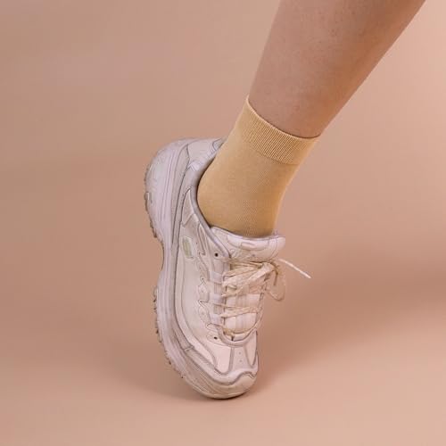Image of Womens Viscose Bamboo Crew Socks Thin Casual Ultra Soft Colorful Above Ankle Socks Breathable Comfortable 3 /6 Pairs