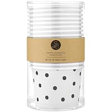 Santa Barbara Design Studio Disposable Ice Cream Party Cups 16-Count Paper Treat Cups, 9-Ounce, Black Dots