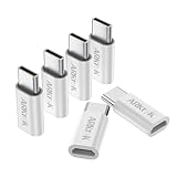 ARKTEK USB-C Adapter USB Type C (Male, Thunderbolt 3 Compatible) to Micro USB (Female) Sync and Charge Adapter for Chromebook Pixel Galaxy Note 9 and More (Pack of 6)