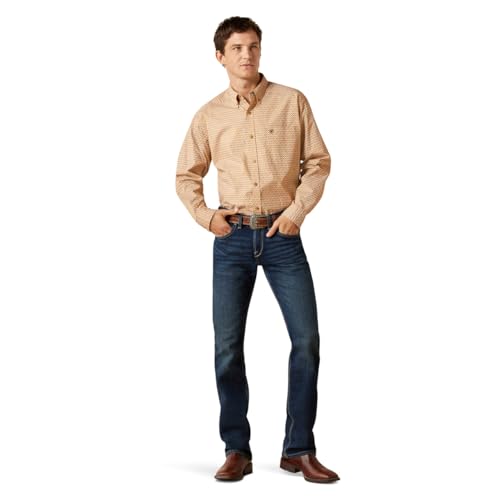 Ariat Men's Tan Burnis Long Sleeve Button Shirt3
