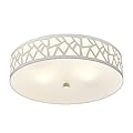 VICNIE 2-Light Flush Mount Ceiling Light, 12 inch Modern Ceiling Light Fixture with White Metal and Frosted Glass Shade for Hallway, Kitchen, Bedroom