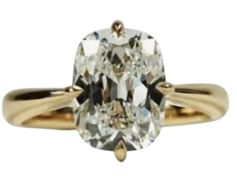 3 CT Diamond Cushion Cut Diamond Engagement Ring, Solitaire Daimond Ring, Wedding Ring, Compass Prong Setting, yellow gold plated.size 3-12 (USA).