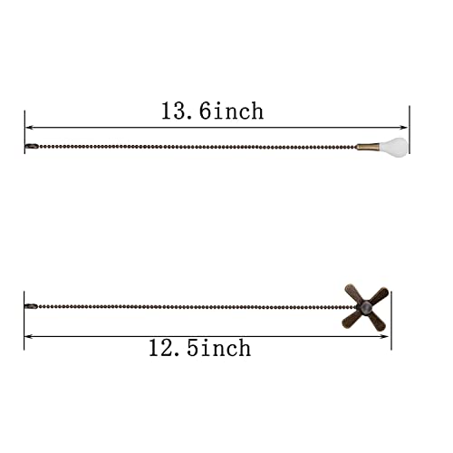 Image of sunswan Ceiling Fan Pull Chain,12Inch Extra Long with Decorative Frosted Glass Bulb and Fan Cord,Fit All Standard 3mm Diameter Ceiling Fans Connector(Antique)