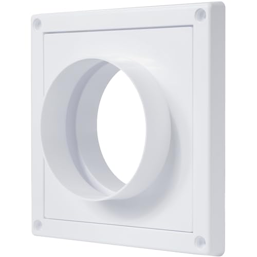 Vent Systems 4' inch Air Vent Duct Connector Flange Straight Ventilation Pipe Plastic Ducting...