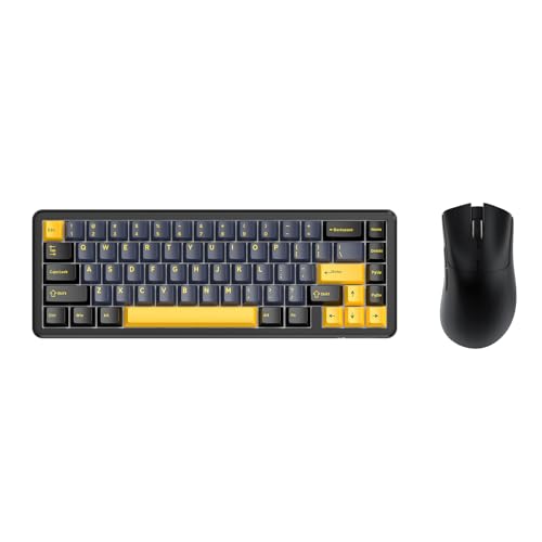 Image of ATTACK SHARK X65HE Wired Rapid Trigger Magnetic Switch 65% Mechanical Gaming Keyboard and R1 Mouse Combo,8KHZ Polling Rate,2.4Ghz Wireless /USB C /BT Lightweight Mice,18K DPI for Esport Gamer(StarBlack)