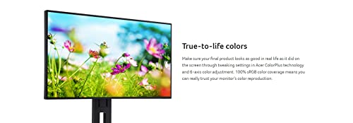 Image of acer BE270U Abmipruzx 27 inch WQHD 2560 x 1440 IPS Monitor with AMD FreeSync | 75Hz Refresh Rate | 5ms (G to G) | 100% sRGB | 4-Sided ZeroFrame | USB 3.1 Type-C, Display Port, HDMI, USB & Audio-Out Ports
