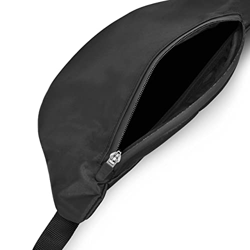 Image of Light Weight Waist Pack Slinger Travel Handy Hiking Zip Pouch Document Money Phone Belt Sport Bag Bum Bag for Men and Women Nylon (Jet Black)