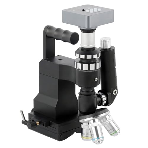 Microscope Handheld Portable Metallurgical Microscope 100X 200X 400X Polarizing Microscope for Metal Alloys Ceramics Surface Observation(48MP HDMI USB-01)